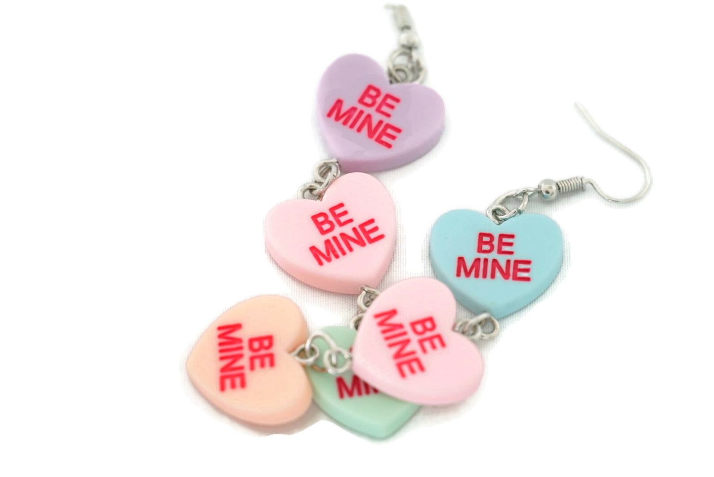 Triple Pink Heart Valentine Earrings