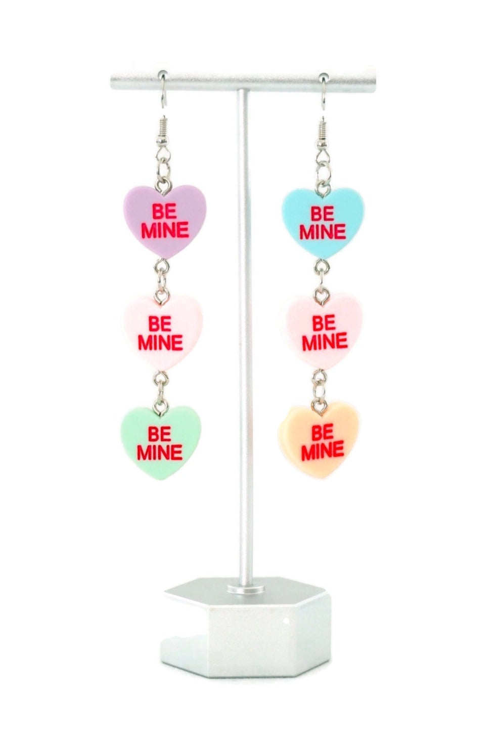 Triple Pink Heart Valentine Earrings