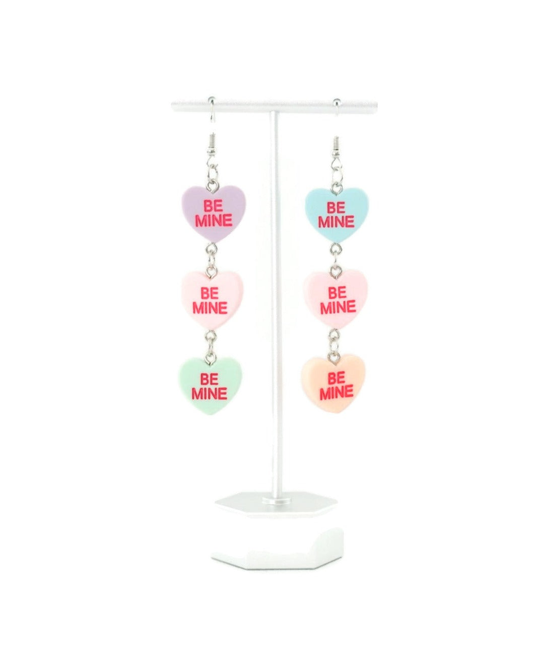 Triple Pink Heart Valentine Earrings