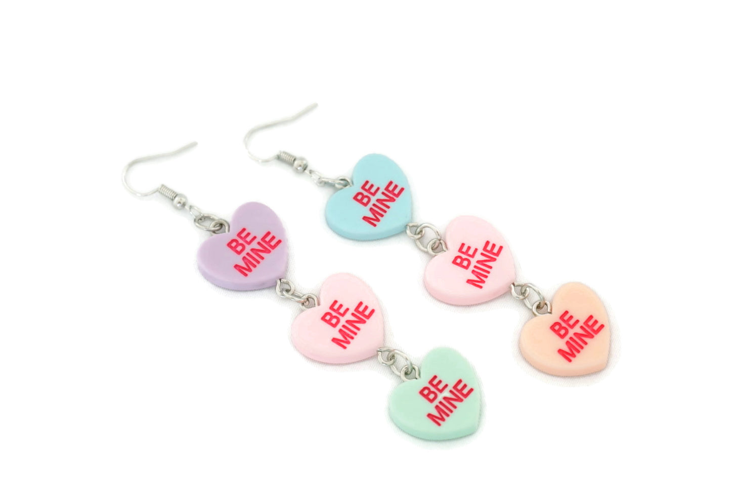 Triple Pink Heart Valentine Earrings